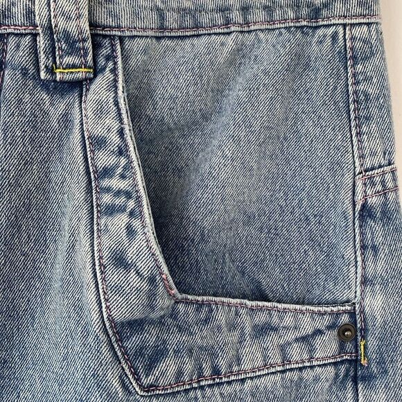 A.LAB Blue Denim with Pink Stitching Super Wide Leg sz 10 W32 Y2K Street - Picture 5 of 16